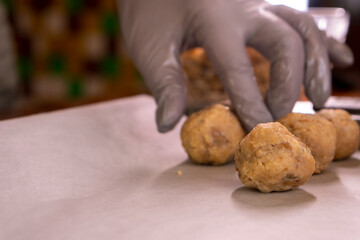 No Bake Almonds Chocolate Balls. Energy Balls. Dessert.