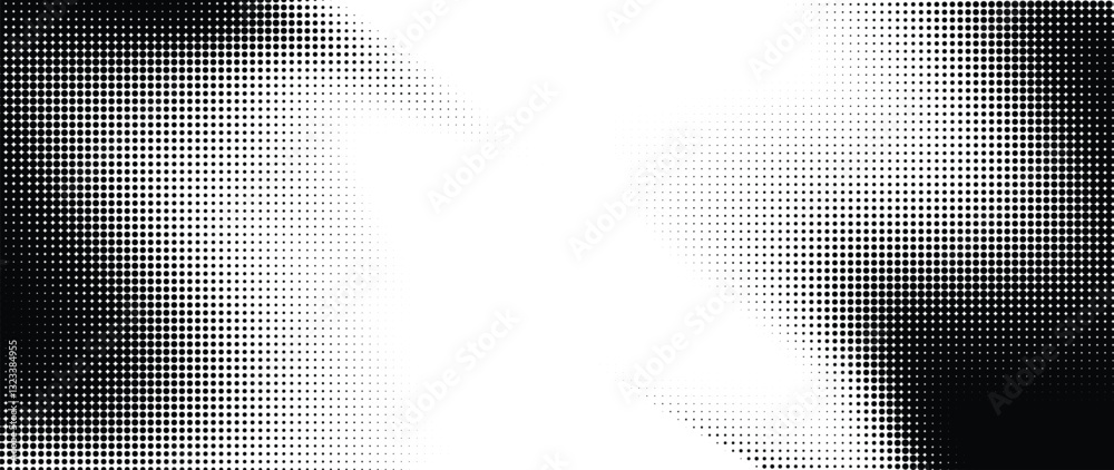 Poster Halftone background vector. Monochrome Abstract dot, Gradient halftone dots for background pattern and texture.