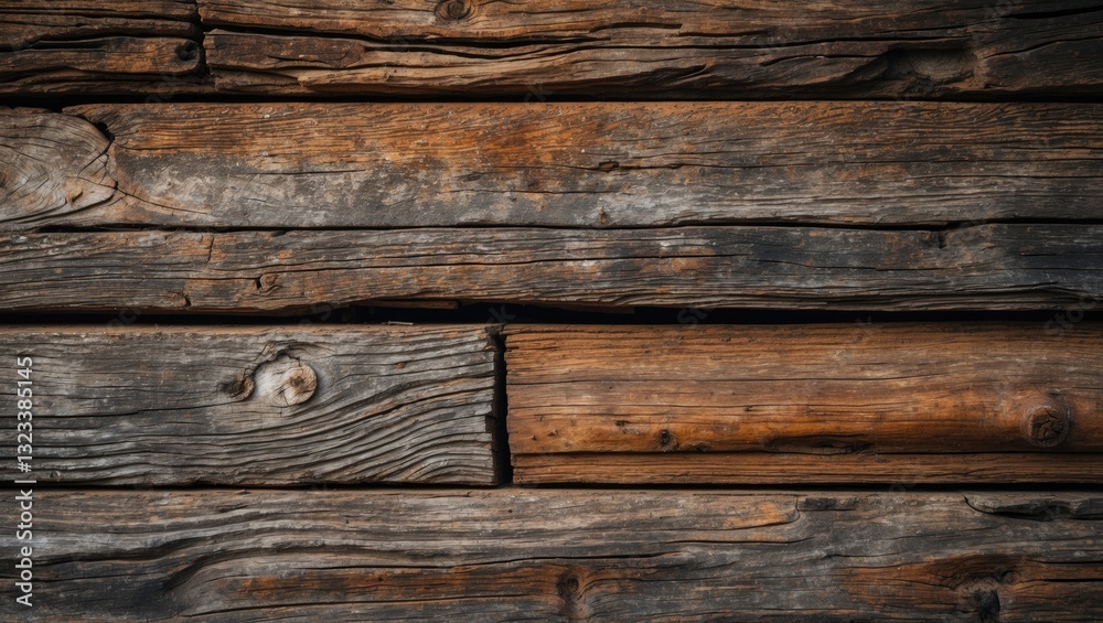 Leinwandbilder aged wooden texture background featuring dark brown tones with horizontal planks and distinct wood g