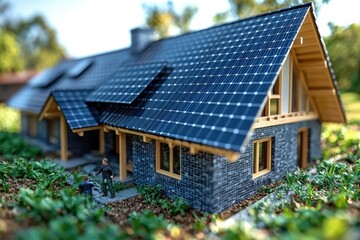 Obraz premium Small Solar Panel Installation Project