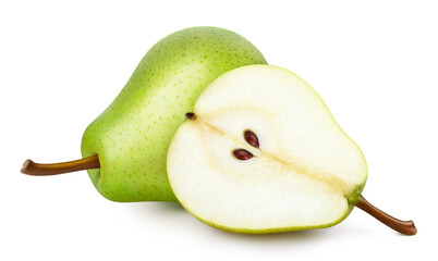 Pears isolated on white background clipping path