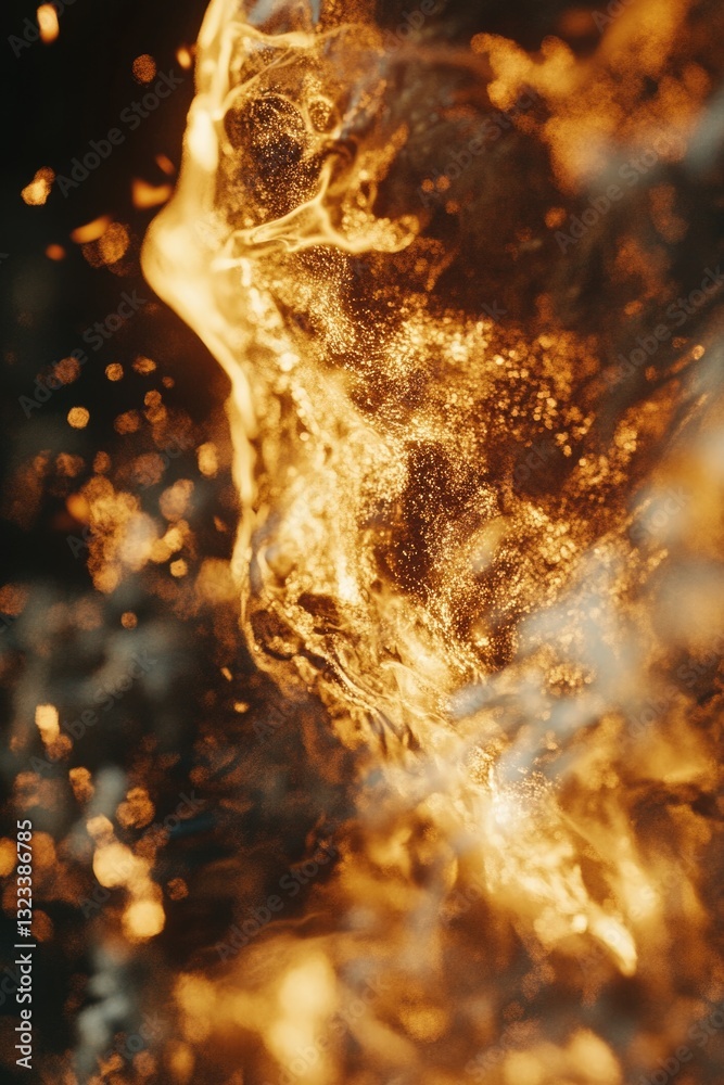 Poster a close-up shot of a burning flame with a blurred background