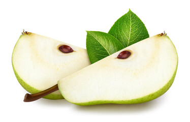 Pears isolated on white background clipping path