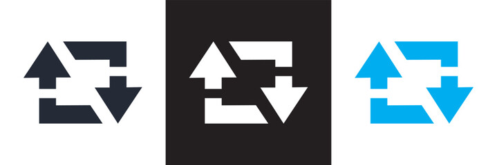 Retweet Arrow.  Vector illustration. isolated on white and black background. EPS 10