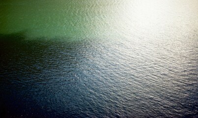 Emerald lake surface