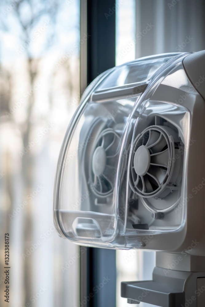 Aufkleber a detailed view of a ventilator on a window sill, perfect for use in interior design or technology-r