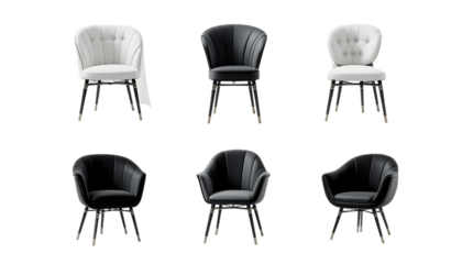  Black and white chair, a stunning monochrome furniture piece for modern interiors png