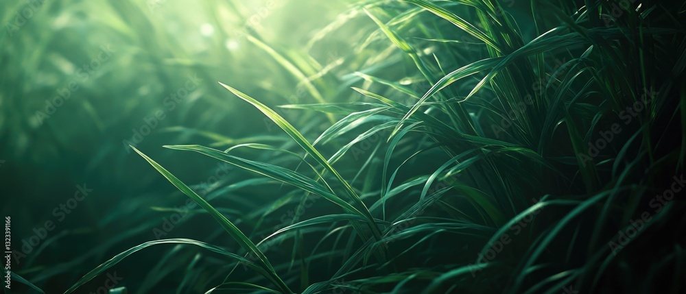 Poster A close-up view of tall grass with intricate details and texture