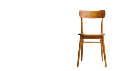 Unique design of a wooden chair stands alone against a minimalistic background with charm