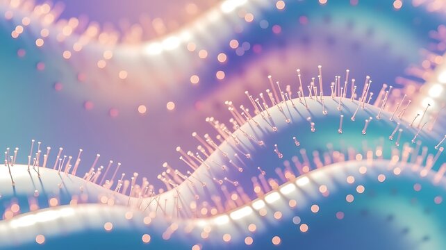 3d render abstract nacre background iridescent prickles wavy macro texture