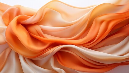 Obraz premium soft flowing fabric in warm tones of orange and cream abstract design