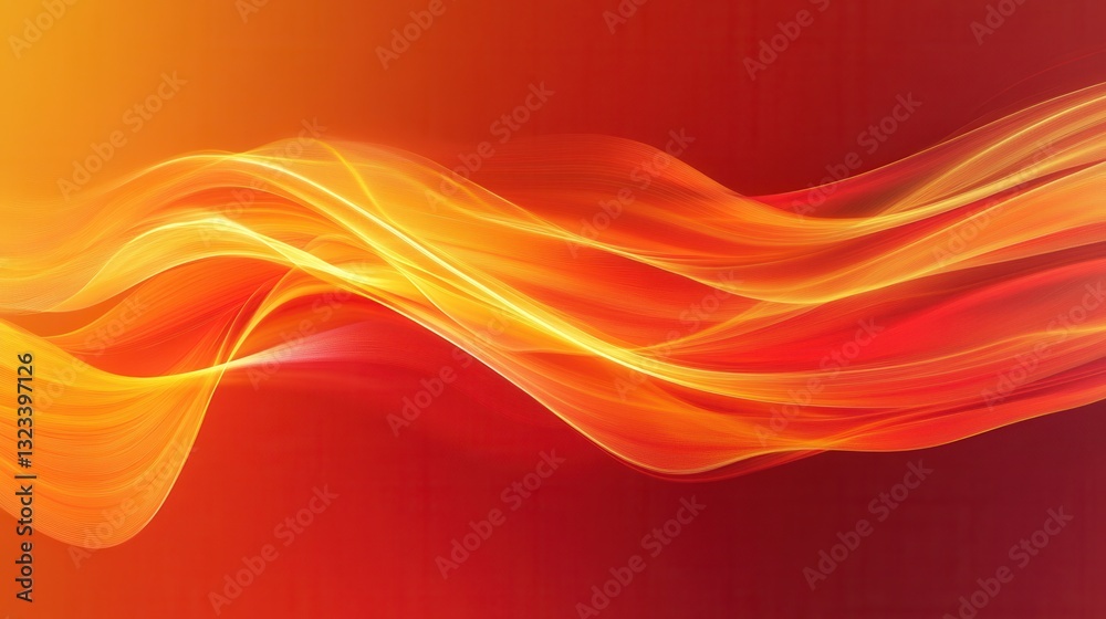 Poster Dynamic abstract background featuring energetic waves in red and orange hues designed for vibrant visual impact and space for text
