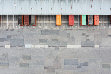 Aerial View of Organized Shipping Container Parking Area