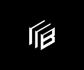 B letter with cube clean logo design