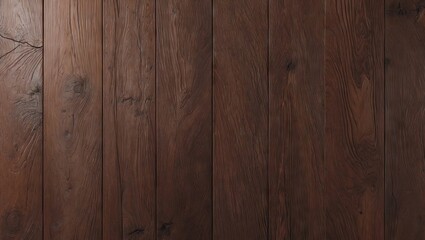 Fototapeta premium Rich dark brown wooden floor texture with subtle grain patterns and natural imperfections, creating a rustic and warm aesthetic.