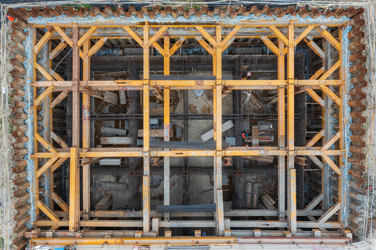 Steel Structure Basement Construction Aerial View