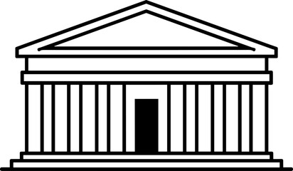 Fototapeta premium Architectural Marvel: A Classic Building Facade with Columns and Historical Significance