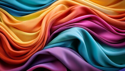 abstract colorful swirling fabric waves