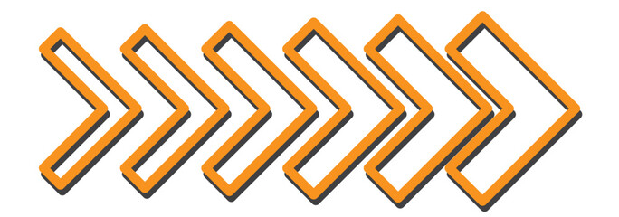 Arrow moving dynamic symbols. Road lines arrow zigzag chevron speeds flat style. 1176