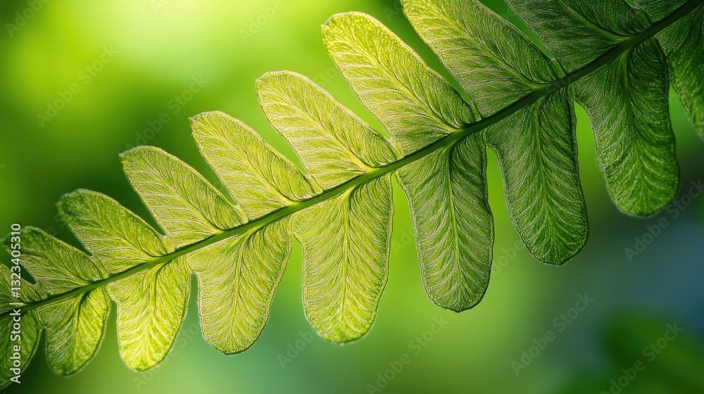 Aufkleber a detailed view of a single green leaf on a tree branch, perfect for use in nature-inspired designs 
