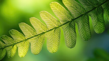 Fototapeta na wymiar A detailed view of a single green leaf on a tree branch, perfect for use in nature-inspired designs or illustrations