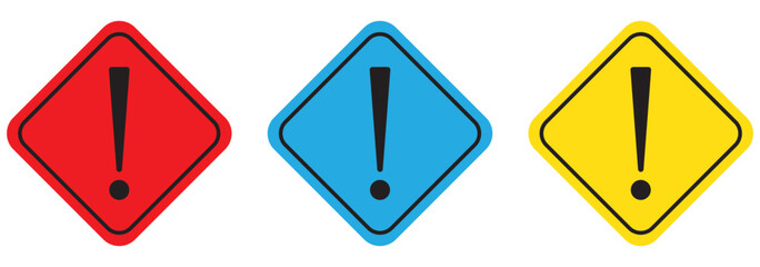Attention caution sign warning symbol icon set danger Exclamation mark signs Triangular . 1176