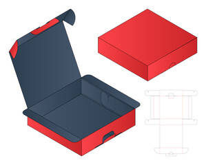 Box packaging die cut template design. 3d mock-up