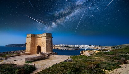 perseids over torri l abjad in malta