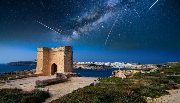 perseids over torri l abjad in malta