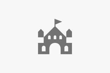 Simple modern castle building logo
