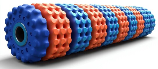 A colorful foam roller for fitness and recovery