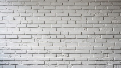 Obraz premium White brick wall texture with uniform horizontal pattern, ideal for backgrounds, copyspace available for text or design, subtle shadows, bright lighting.