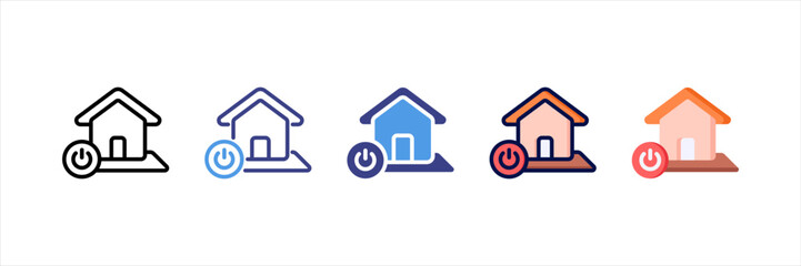 Smart Home Multi Style Icon Set