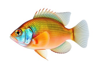 Elegant Gourami Fish on White Background