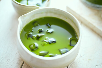 Close up pure matcha green tea