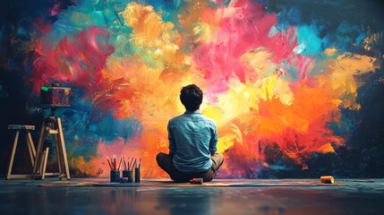 Out of creativity illustration, colorful 