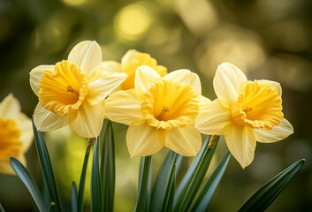 beautiful yellow daffodil in the garden