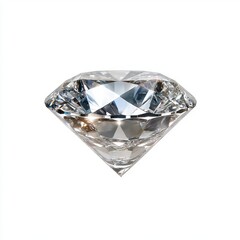 Brilliant Round Cut Diamond on White Background
