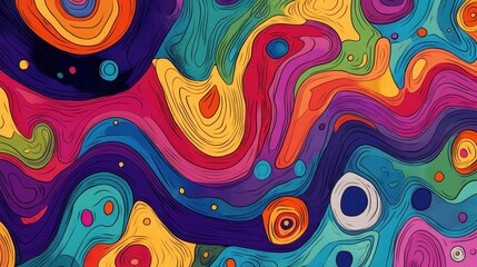 Fototapeta premium Colorful abstract swirl pattern with bold lines and vibrant colors