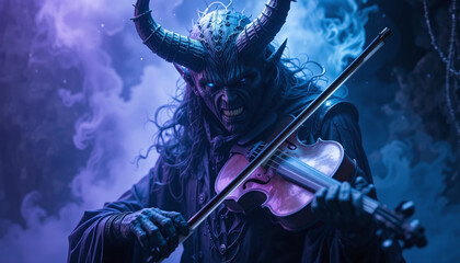 Fototapeta premium devil playing a violin