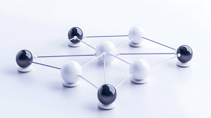 Abstract network of connected spheres