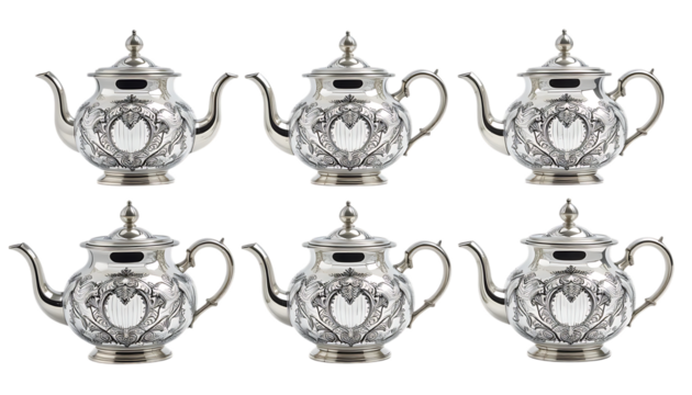  Elegant silver teapot with glass insert png
