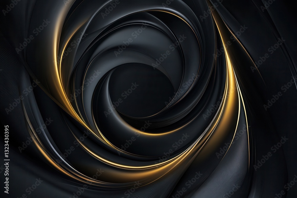 Leinwandbilder elegant abstract design featuring dark background and gold accents creating a luxurious swirl effect