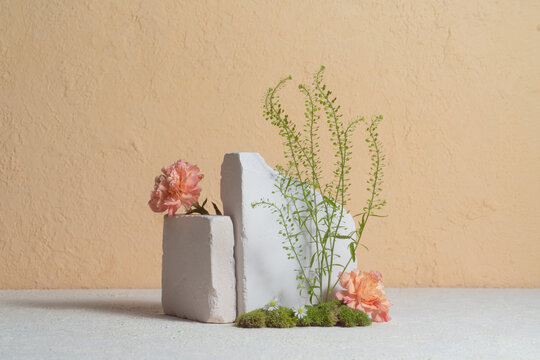 Pastel Minimalist Floral Arrangement With Organic Greenery