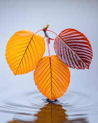 Obraz premium Autumn leaves on water (1)