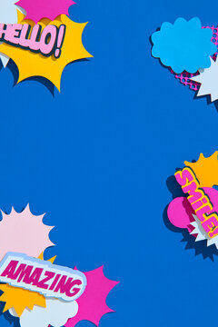 Colorful Comic Book Style Speech Bubbles With Positive Words