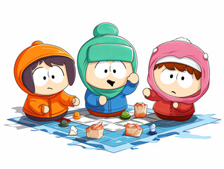 kids playing board games