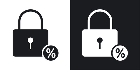 Fixed rate mortgage icons pack in solid style
