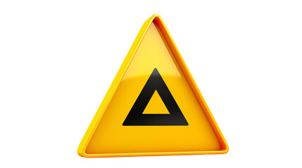 Warning Triangle Sign Safety Alert Symbol for Hazard Risk and Caution on transparent background.