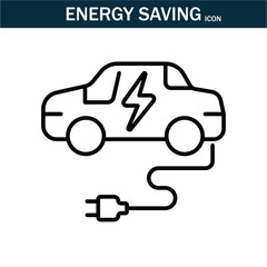 Energy saving outline stroke icon. editable stroke icon. Contains such Icons as Energy Costs, Burn, Eco Friendly Power and more. Vector illustration. EPS10.